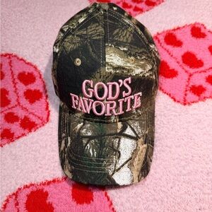 Camo Cap with Pink Embroidery